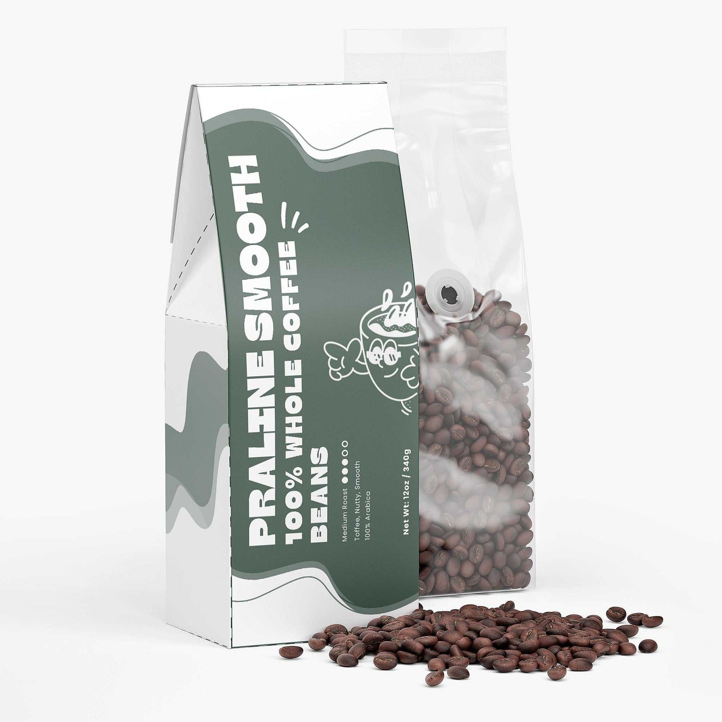 Premium praline flavored coffee beans - smooth medium roast specialty blend