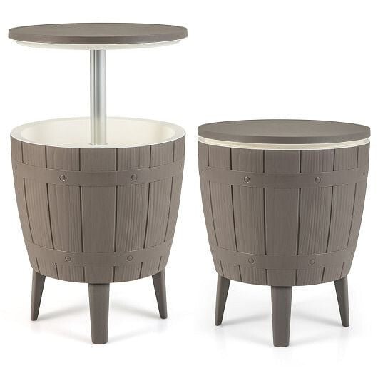 10 Gallon Cooler Bar Table Outdoor Coffee Table Ice Bucket with Telescopic Tabletop for Beer and Wi - Brewhug