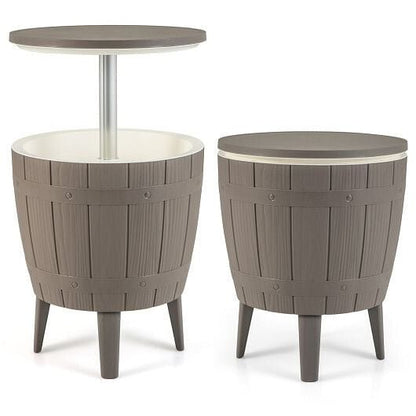 10 Gallon Cooler Bar Table Outdoor Coffee Table Ice Bucket with Telescopic Tabletop for Beer and Wi - Brewhug