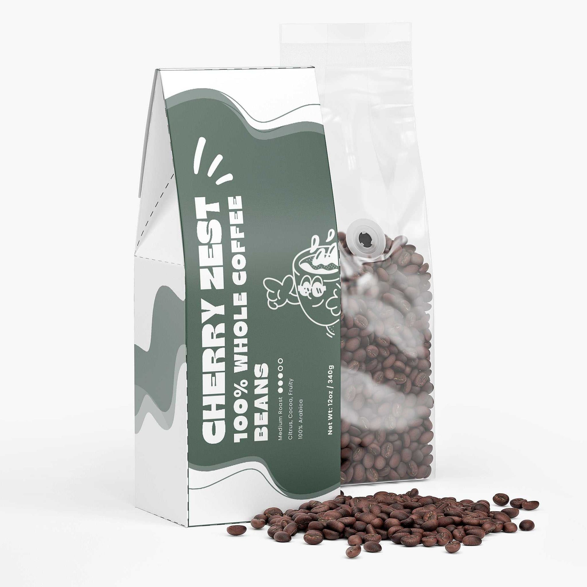 Premium cherry flavored coffee beans - medium roast specialty blend