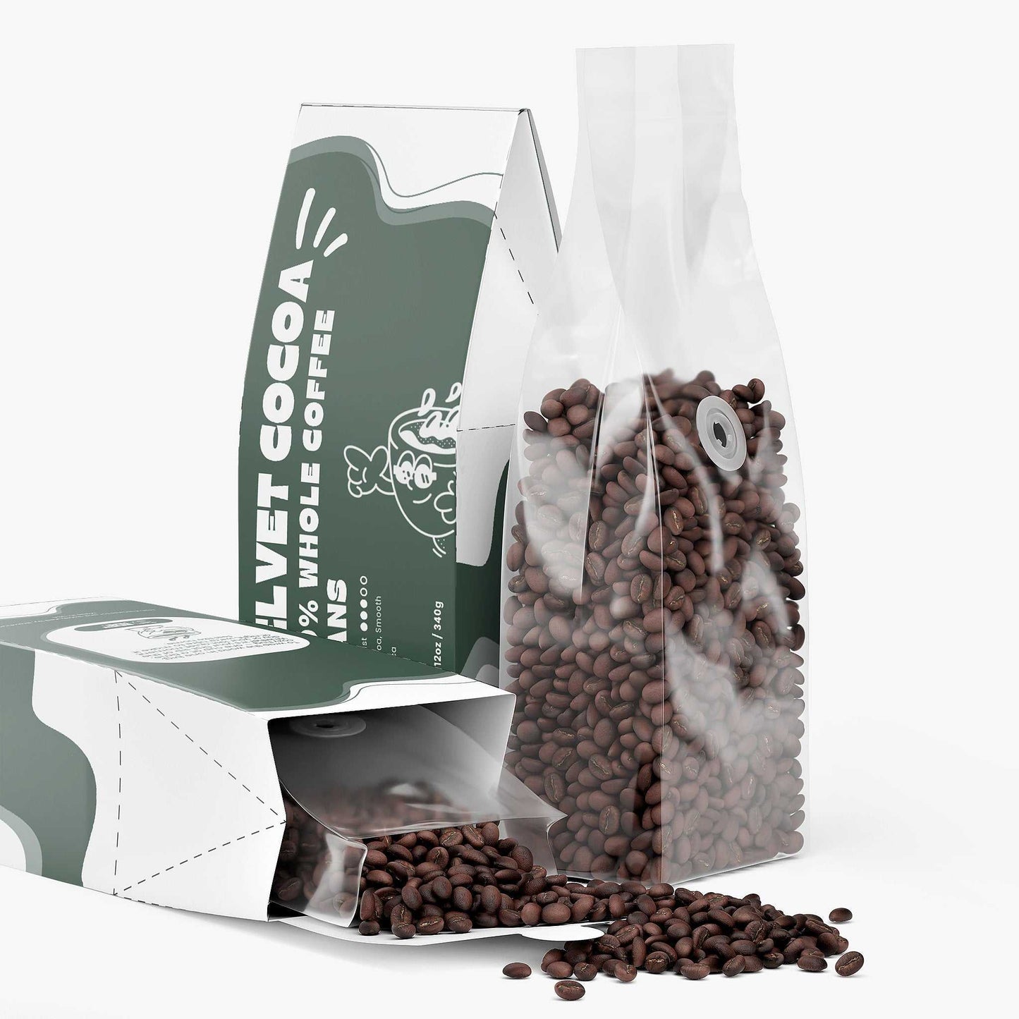Chocolate coffee beans - Velvet Cocoa medium roast premium coffee