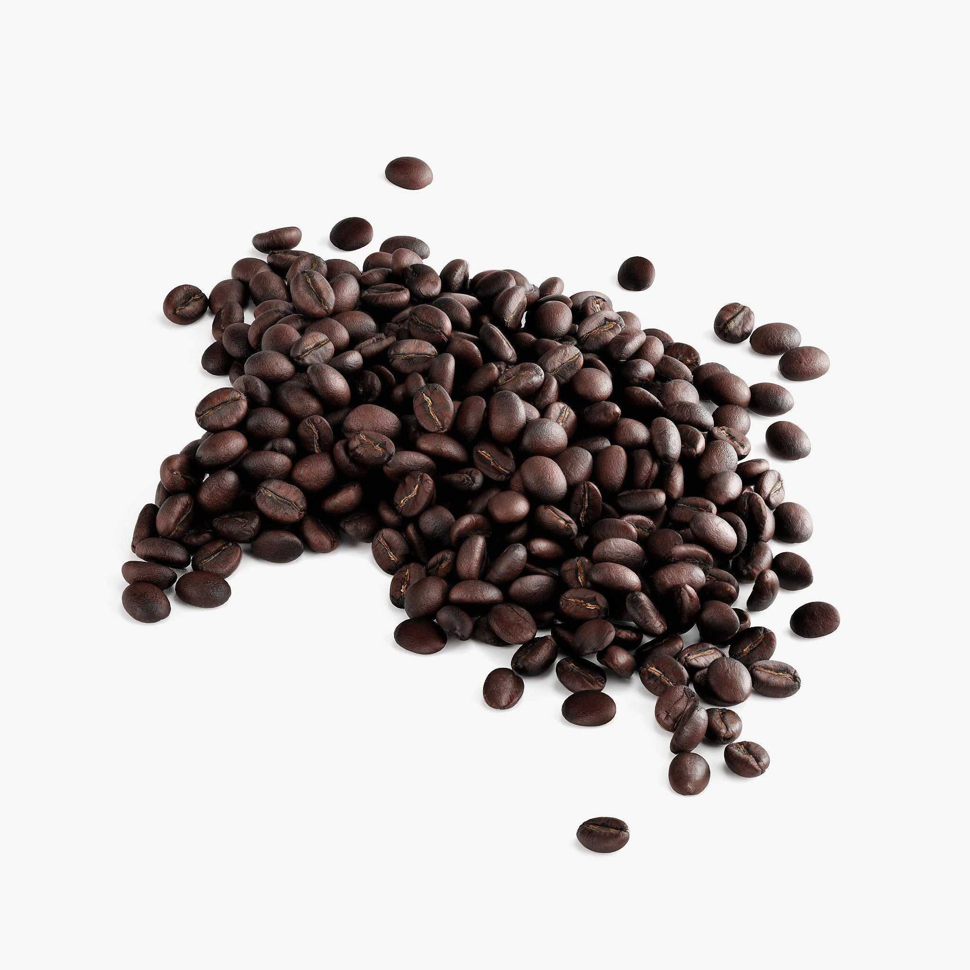 Bold dark roast coffee beans - chocolate flavored specialty coffee for espresso