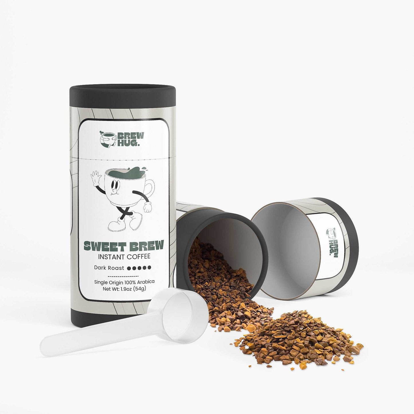 Premium instant coffee - Sweet Brew dark roast with toffee almond notes