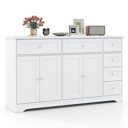 Buffet Sideboard 59" Modern Coffee Bar Station Console Table - White - Brewhug